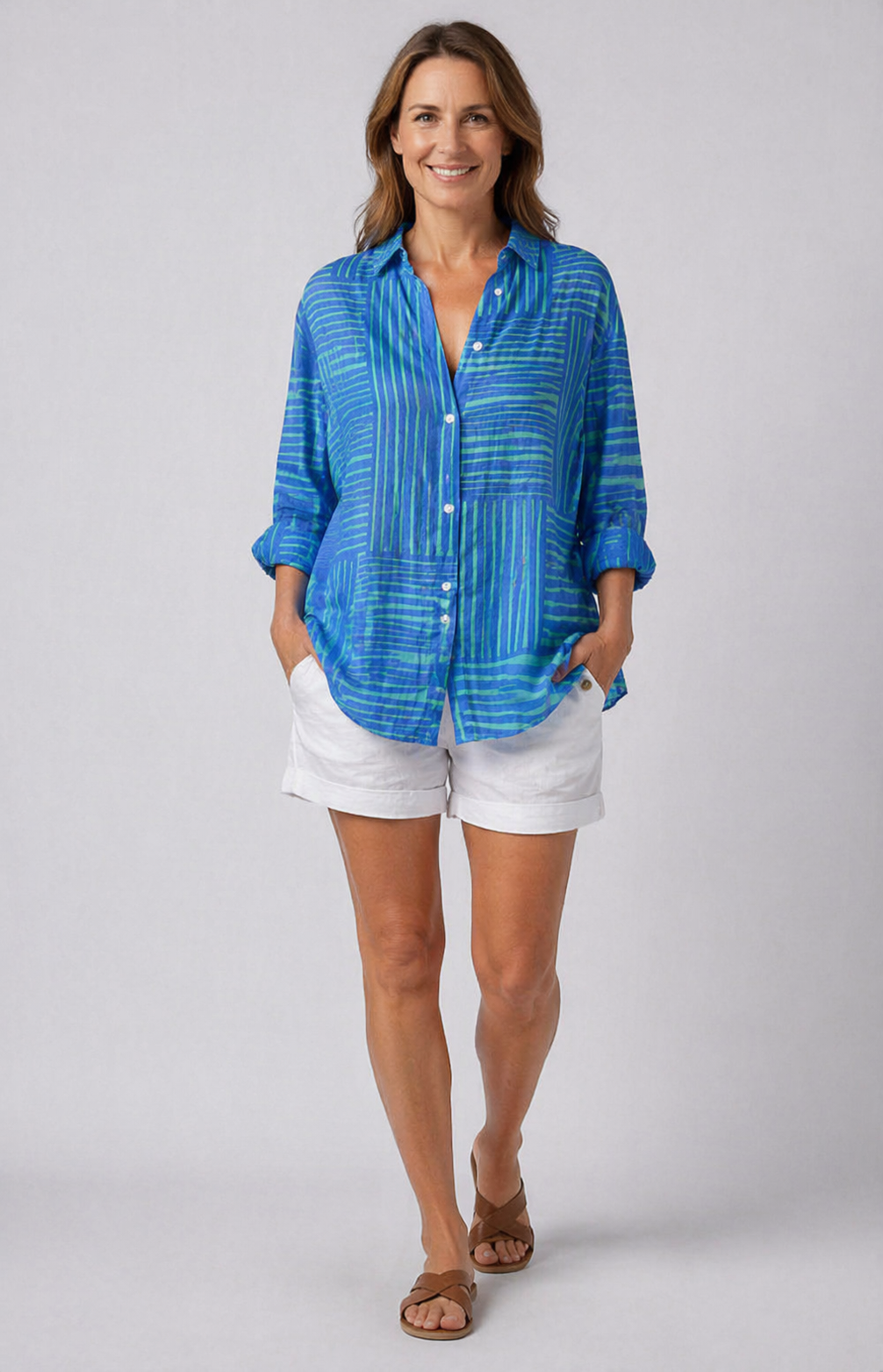 Glyressa | Azure Stripe Blouse