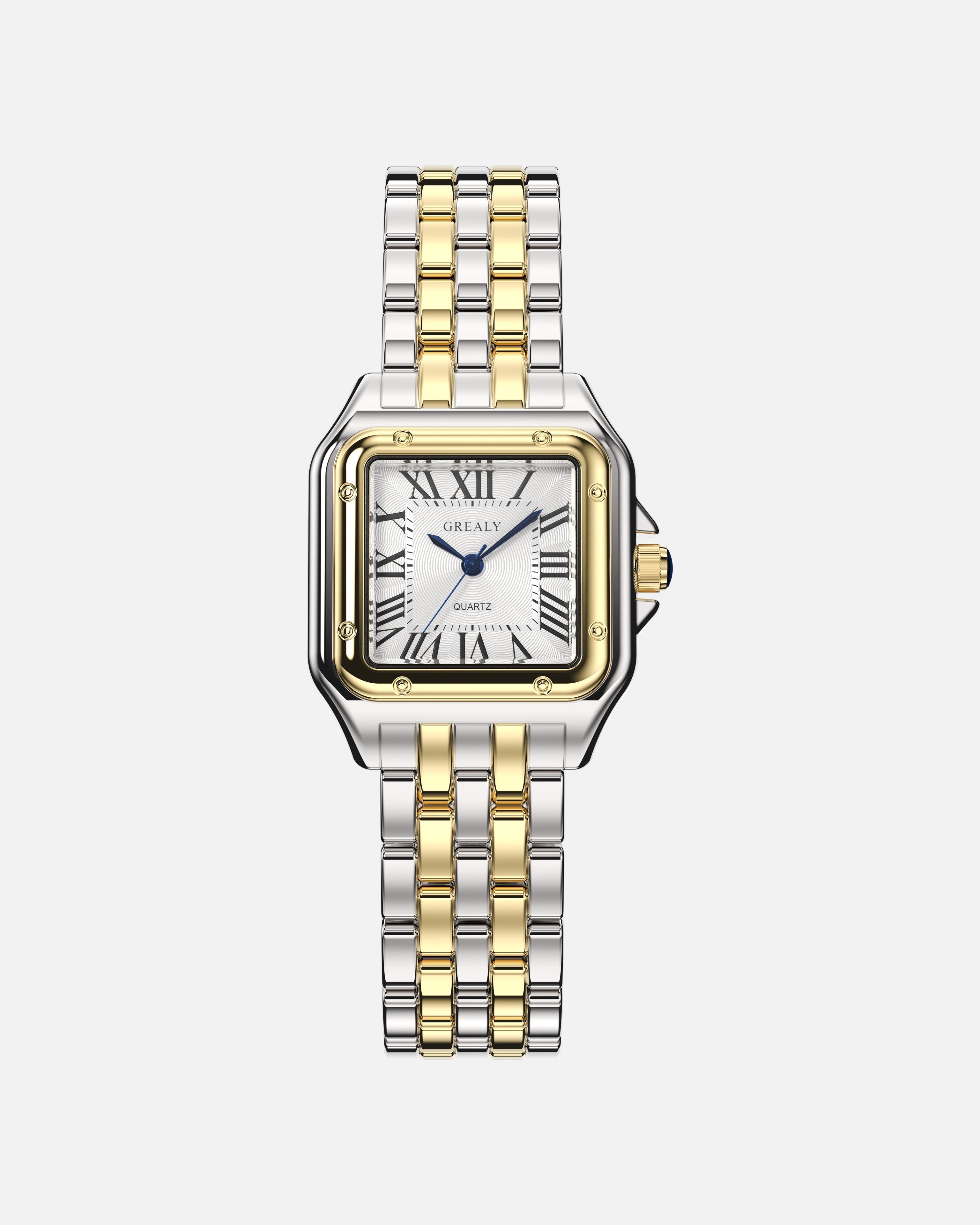 Grealy RVS Watch – Gold-Colored Vintage Quartz Watch