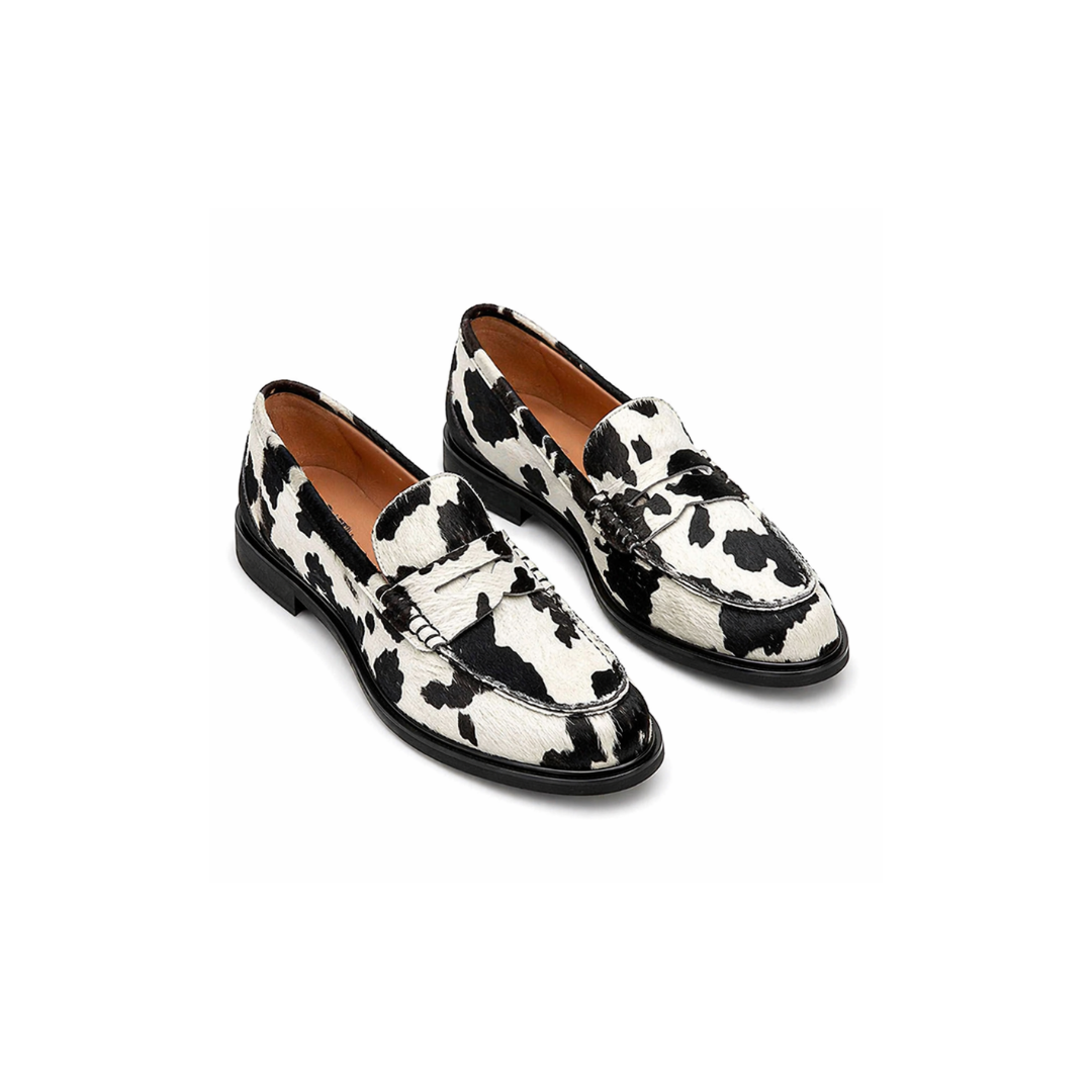 Jordana | Cow-patern Loafers