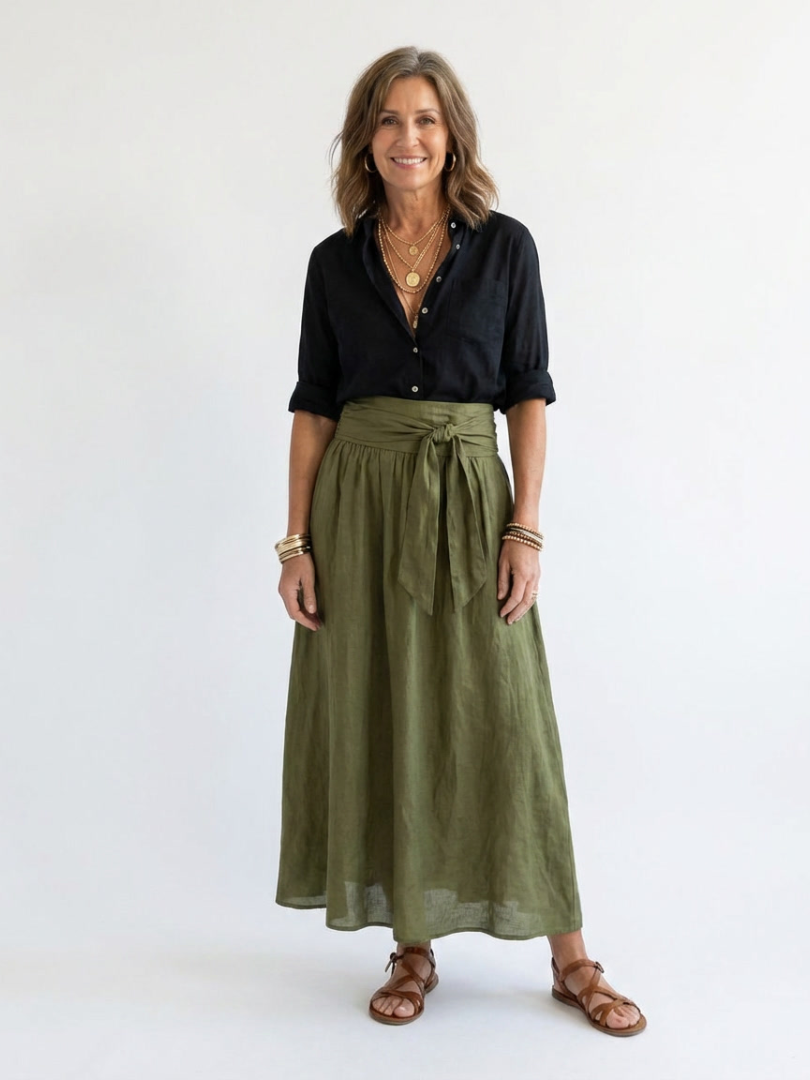 Prudence | Bohemian Chic Wrap Skirt & Blouse Set