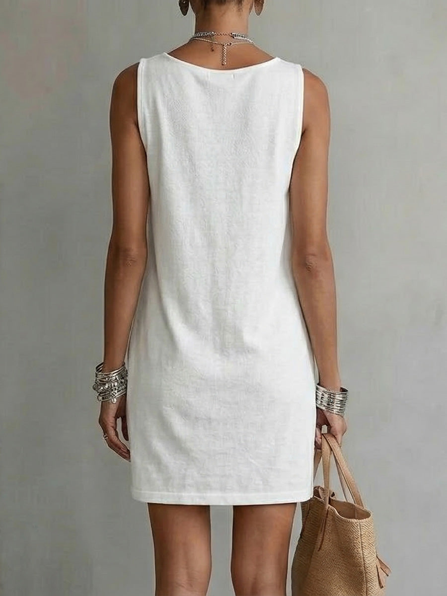 Draped-neck Midi Dress