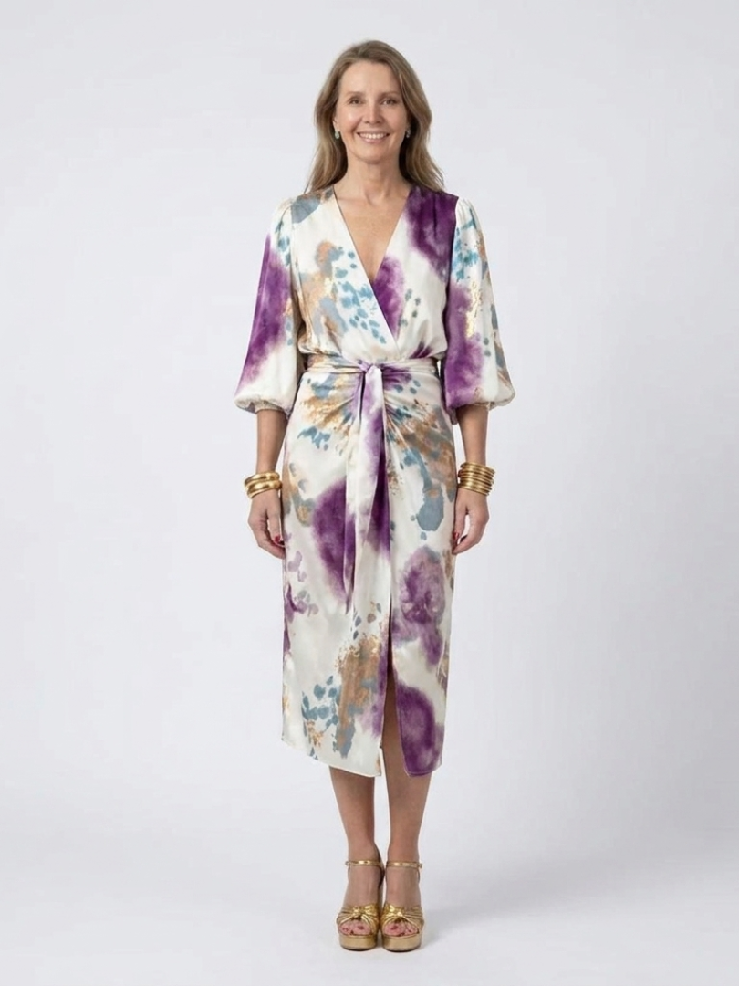 Jorina | Printed Wrap Midi Dress
