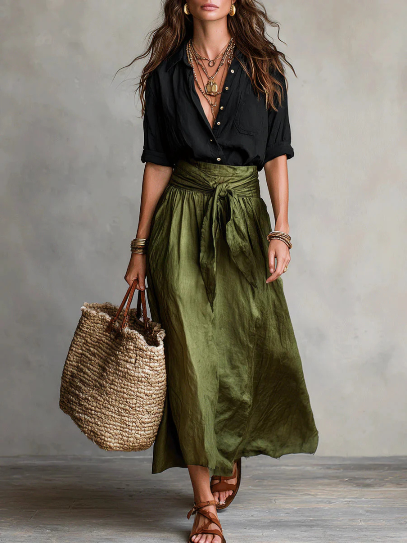 Prudence | Bohemian Chic Wrap Skirt & Blouse Set