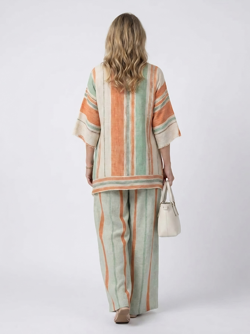 Bellmere | Elegant Asymmetrical Top & Wide-Leg Pants