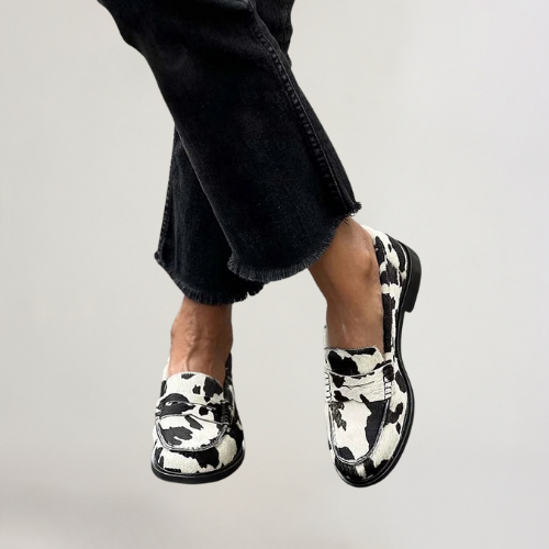 Jordana | Cow-patern Loafers