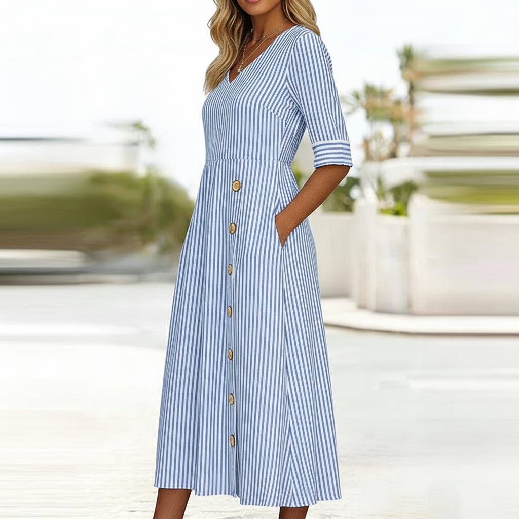 Gertie | Classic Timeless Button-Down Midi Dress