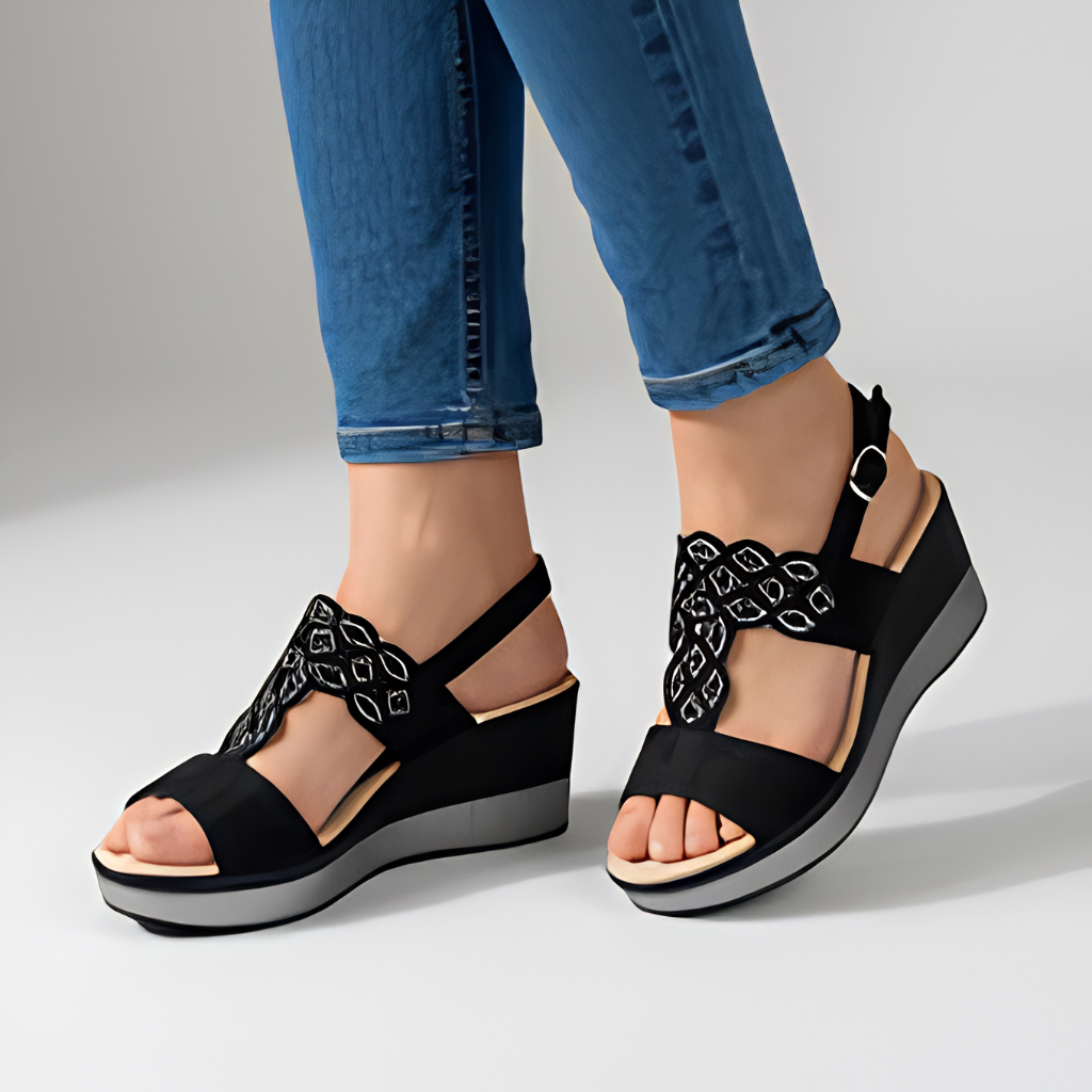 Sally | Chic Open-Toe Comfortable Wedge Sandals