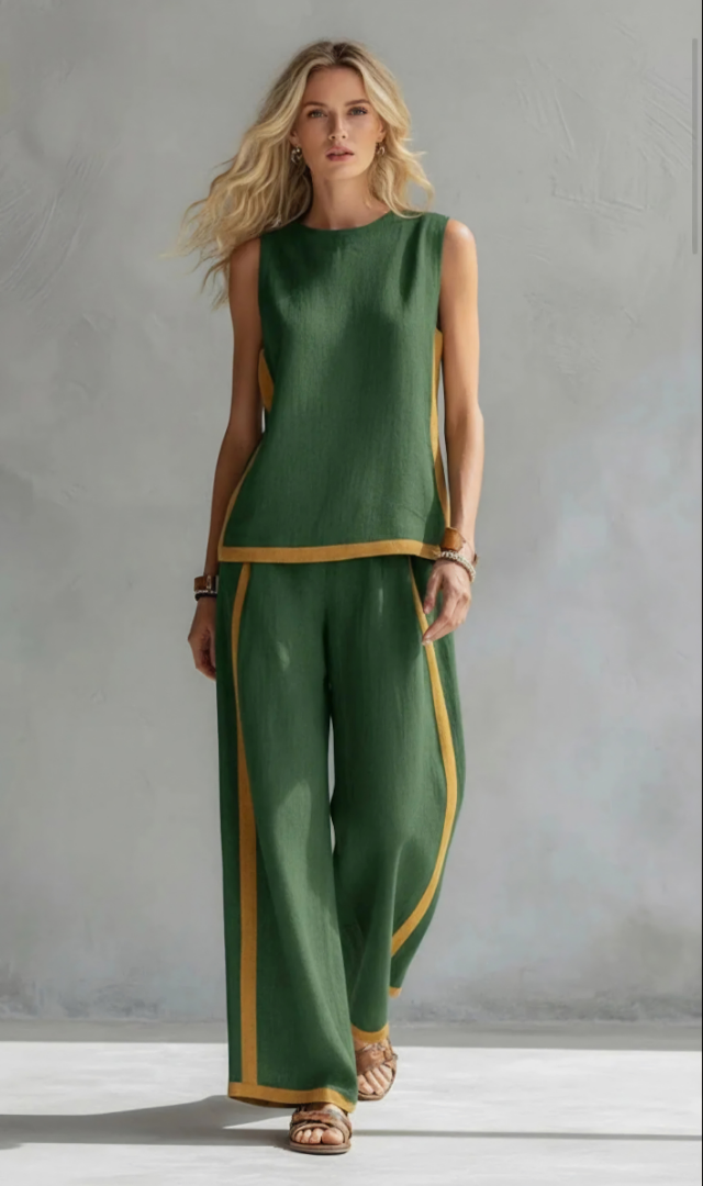 Denise | Casual Sleeveless Wide Leg Set