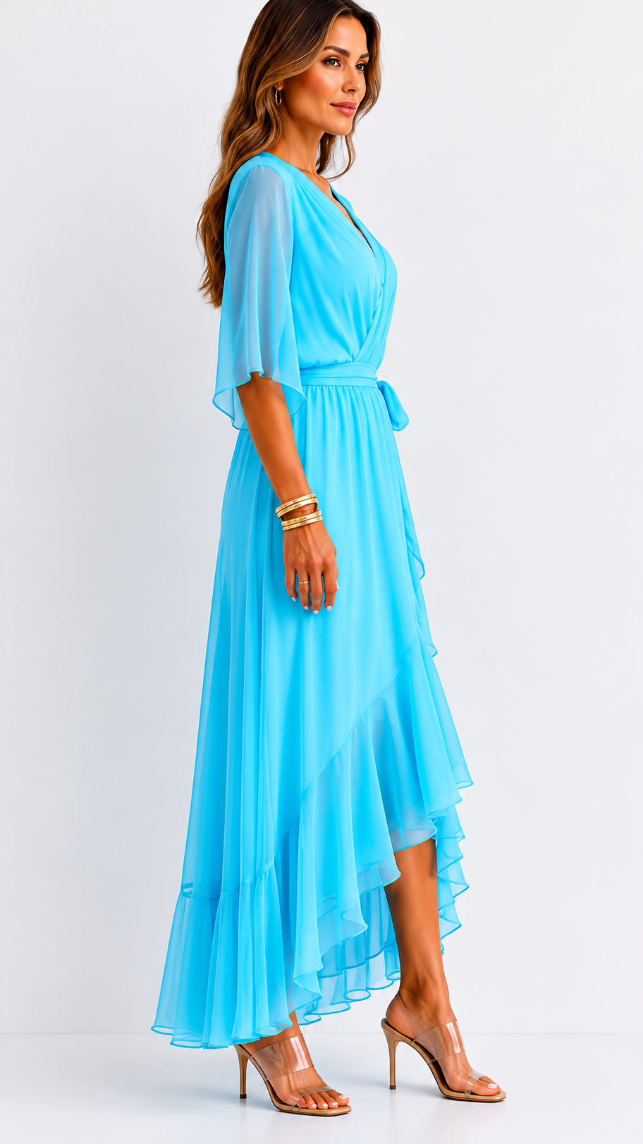 Eloise | Elegant Chiffon Wrap Maxi Dress
