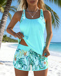 Barbara | Elegant Ocean Print Split Tankini