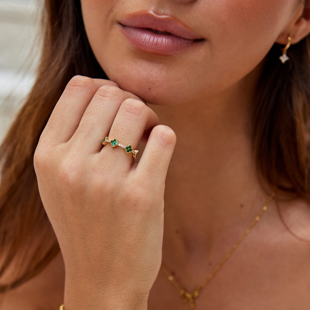 Marisol - Crystal Clover Ring