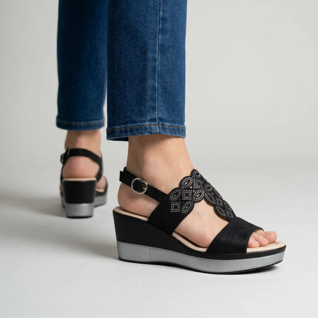 Sally | Chic Open-Toe Comfortable Wedge Sandals