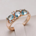 Elegant Vintage Ring with Blue Zirconia in Gold