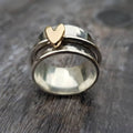 Mireia - Silver Ring with Golden Heart
