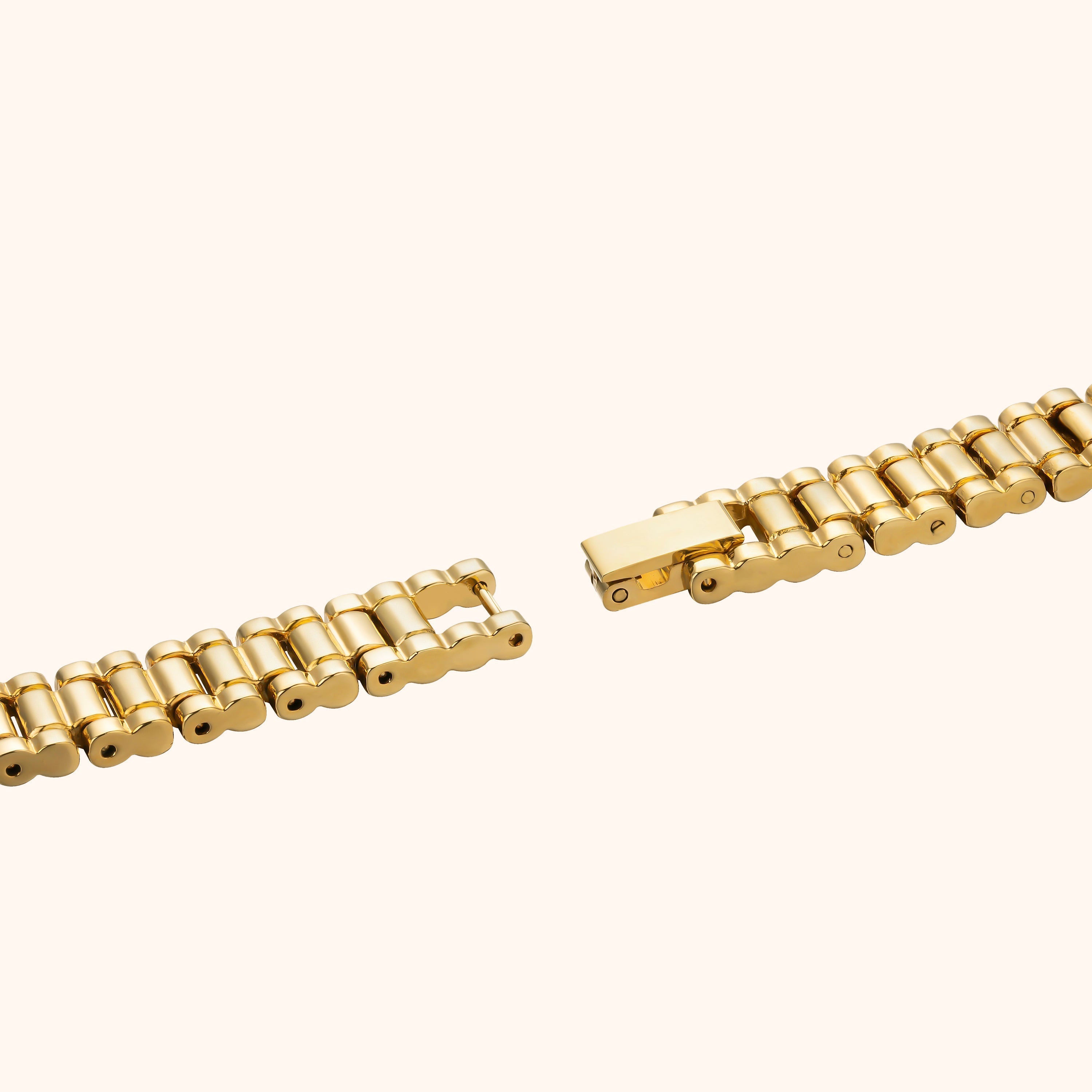 Elegant Women's Watch Gold Rectangular Design with Pearl White Dial