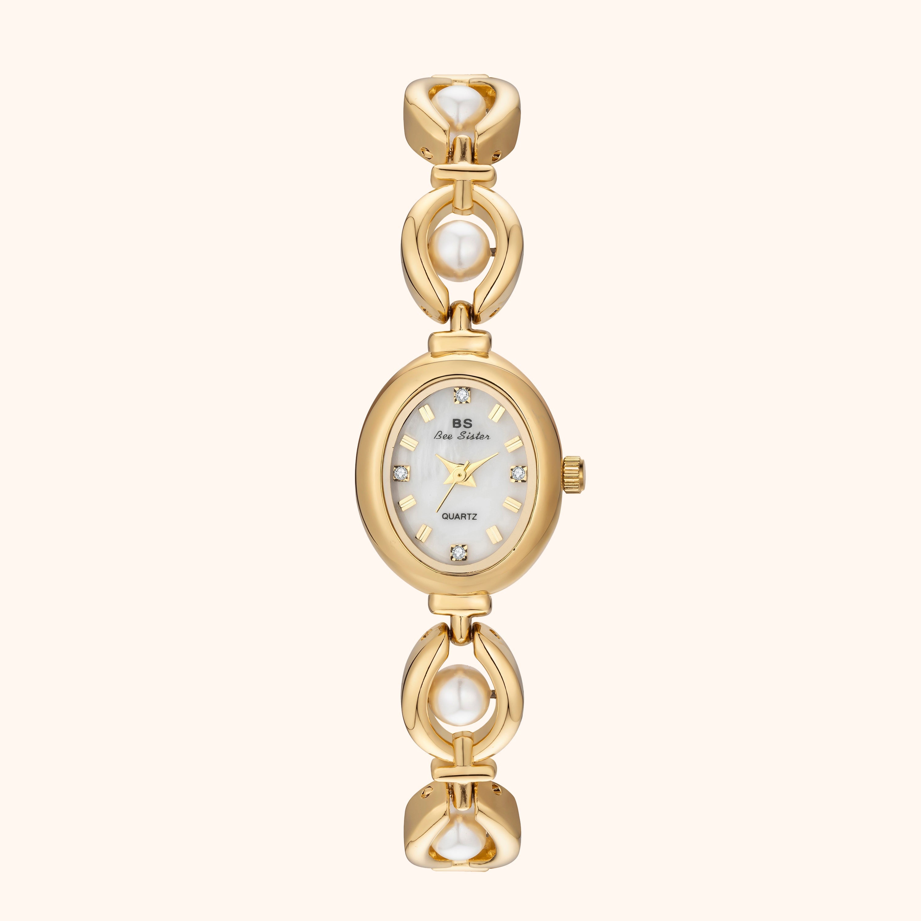 Ladies' Watch Gold – Elegant Design with Pearl White Dial