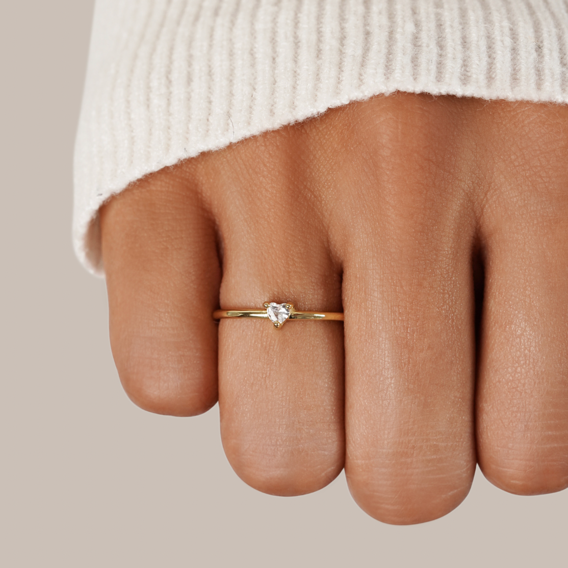 Jimena - Crystal Heart Ring