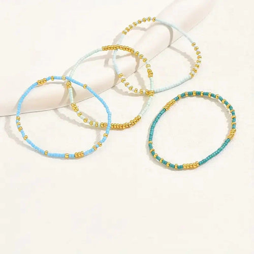Chic Bohemian Turquoise Beaded Bracelet Set