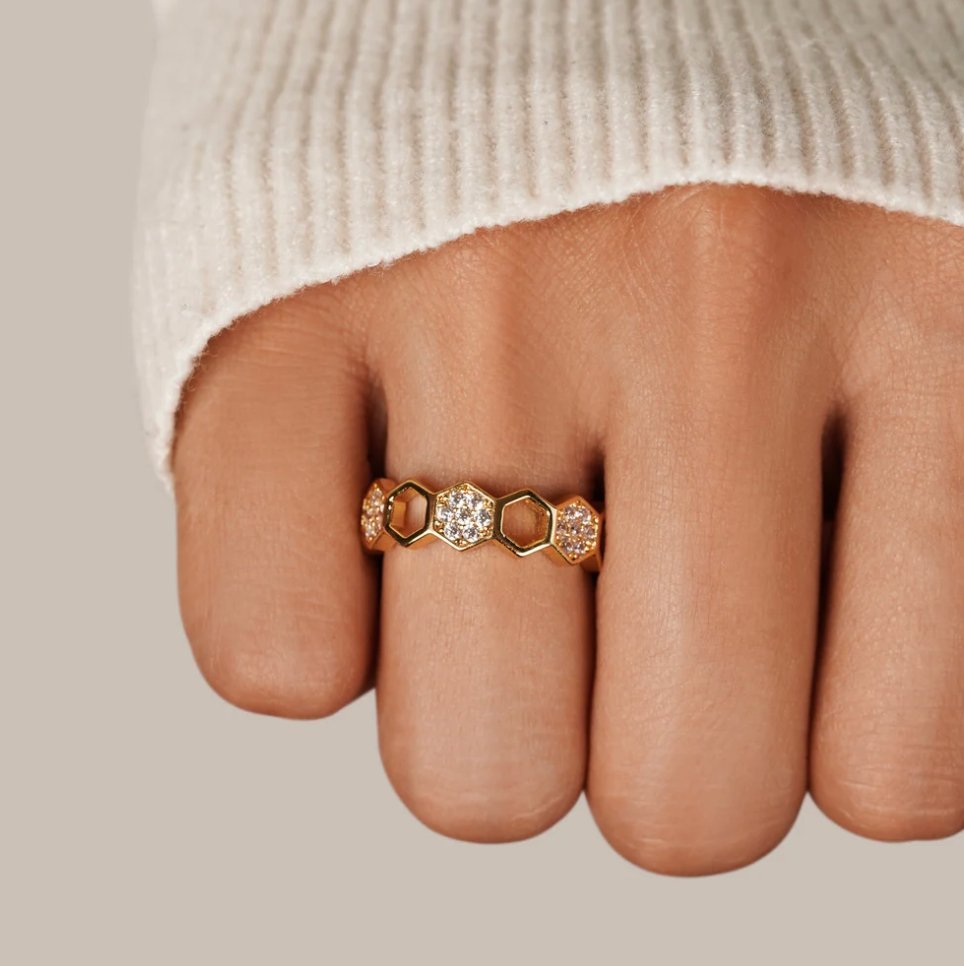 Gold & Crystal Ring