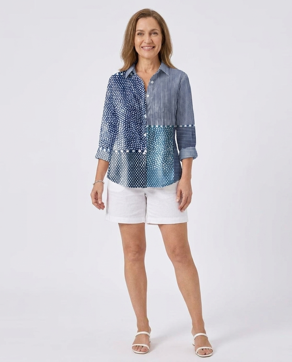 Vynessa | Ocean Patchwork Blouse