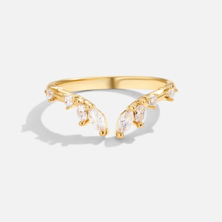 Crystal Gold Vine Ring
