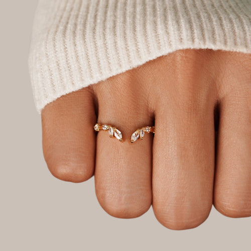 Crystal Gold Vine Ring