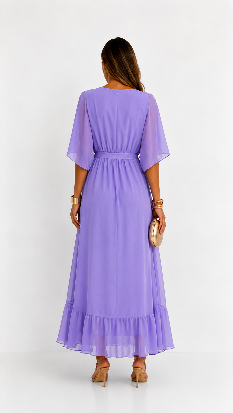 Eloise | Elegant Chiffon Wrap Maxi Dress